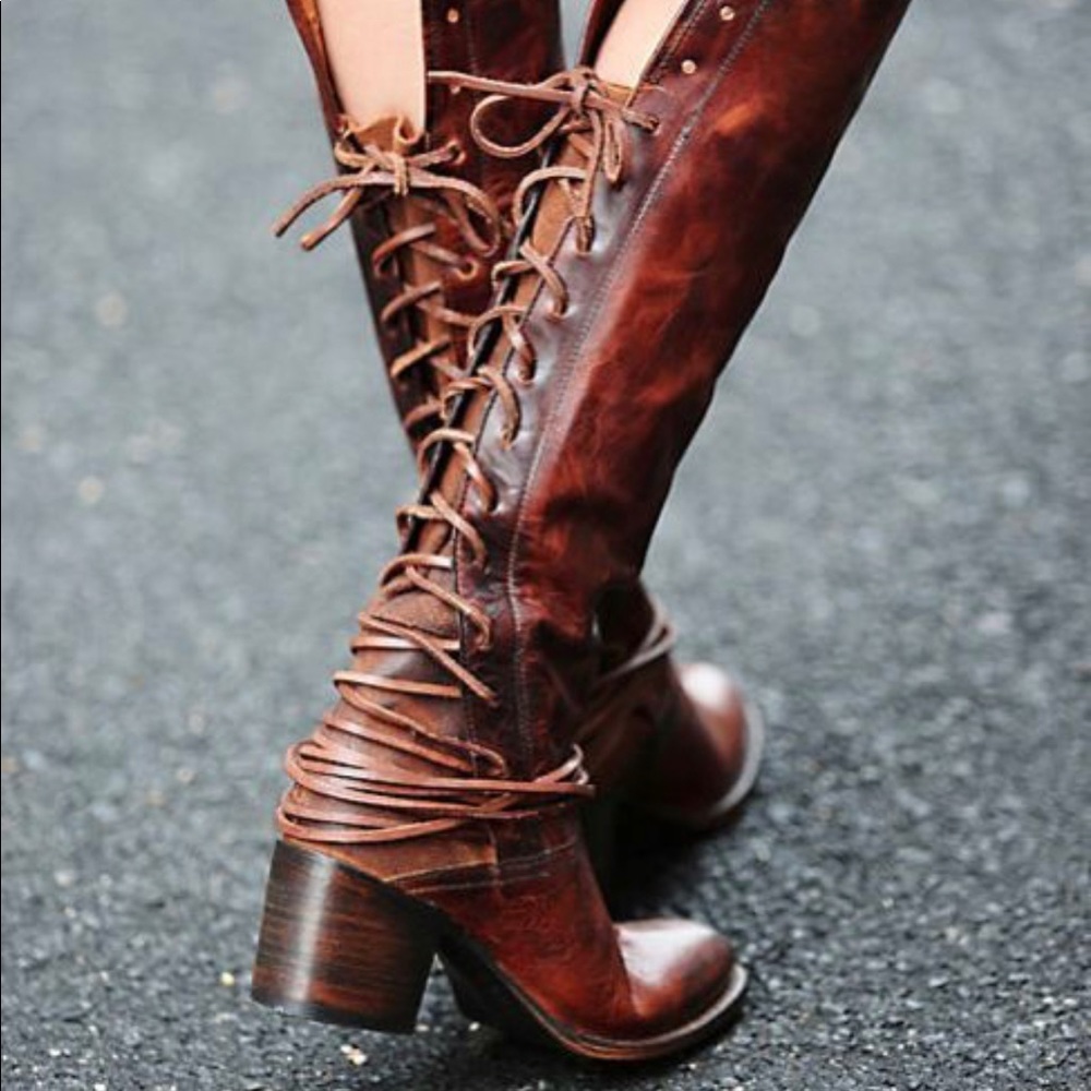 Free bird tall lace two tone boots